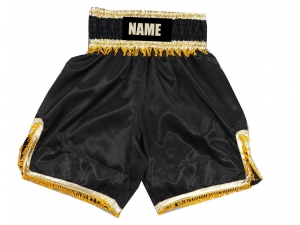 Custom Boxing Trunks : KNBSH-035-Black